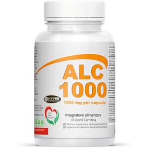 Hyper Acetil L Carnitina 1000 mg 60 CPS - Integratore di Acetyl L Carnitina Produzione di Energia e Favorisce il Metabolismo dei Grassi, Dimagrante Brucia Grassi - Integratori Palestra Pre Workout
