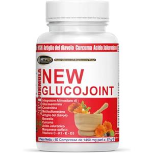 Hyper Integratore per Articolazioni, Cartilagine ed Ossa Glucojoint | con Glucosamina Condrotina MSM, Artiglio del Diavolo Forte e Acido Ialuronico | 60 Compresse Made in Italy