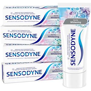 Sensodyne Gentle Whitening Dentifricio Per Denti Sensibili, Contribuisce A Denti Forti E Gengive Sane, Maxi formato 4x75 ml