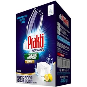 Clovin dr.Prakti dr.Prakti ULTIMATE Pastiglie Lavastoviglie al Limone (30 Capsule), Capsule per una pulizia efficace, proteggono la lavastoviglie dal calcare