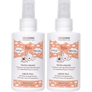 Deacare Baby KIT 2 PEZZI TALCO LIQUIDO NATURALE per bambini e neonati. Rinfresca, asciuga e regola la sudorazione. 2x100ml l'uno.