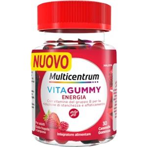 Multicentrum Vitagummy Energia, Integratore Alimentare per Adulti per la riduzione di stanchezza e affaticamento, con Vitamina D, B6, B12, D e Biotina, Gusto frutti rossi, 30 Caramelle Gommose