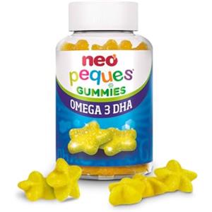 Neo Peques Omega 3 DHA - Orsetti Gommose Vitaminici per Bambini dai 3 Anni - 30 Compresse (1 mese) - 100% Naturali - La Gomma contiene Colina, Vitamine del gruppo B - Sapore Limone