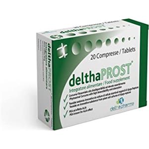 Deltha Pharma Integratore Prostata con Teoside (Ajuga Reptans), PEA, NAcetilcisteina, Resveratrolo e Curcuma fitosomiale (Meriva) e semi di zucca made in Italy no controindicazioni
