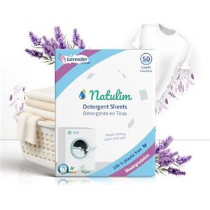 Natulim - Detersivo a strisce per lavatrice (50 lavaggi) - Include effetto morbidi, ecologico, anallergico, Zero Waste, Made in EU - Strofinaccio pulito e morbido senza sporcare il pianeta (Lavanda)