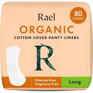 Rael Salvaslip Cotone Bio - Ultra Sottile Proteggi Slip, Leggera assorbenza, Ipoallergenico, Inodore, Vegano, Cruelty Free (Lungo, 80 Pezzi)