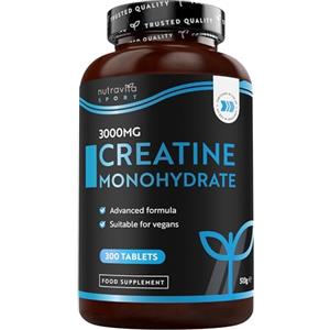 Nutravita Creatina Monoidrata Capsule 3000mg, 300 Creatina Capsule per 100 Giorni - Creatina Monoidrato - Creatina Compresse