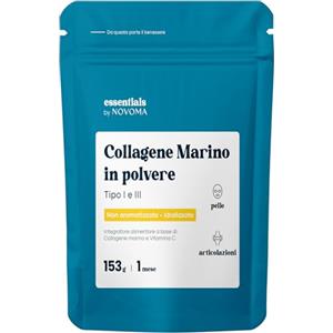 NOVOMA Collagene Marino in Polvere 153g Tipo 1 e 3, Non Aromatizzato, 5 g al Giorno, Fornitura di 30 Giorni, Peptidi 2000 DA, Pelle Idratata & Articolazioni Flessibili, Essentials by Novoma