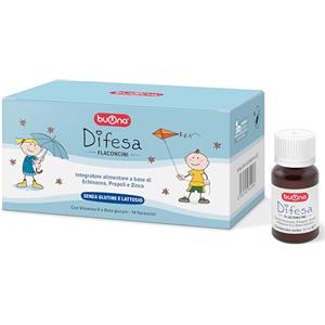 Buona Difesa Flaconcini Bambini, Integratore per Difese Immunitarie Bambini con Echinacea, Propoli, Zinco, Vitamina D e Beta Glucani