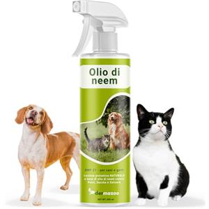 Dermazoo Olio di Neem Spray Antiparassitario Naturale per Cani, Gatti e Cavalli 500ml - Repellente contro Pulci Zecche Zanzare Acari Pidocchi - Protezione Antipulci Gatti Cani