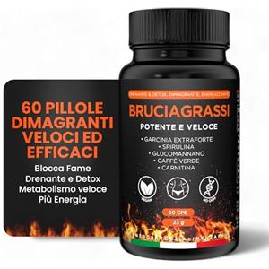 Mytree Labs Brucia Grassi Potenti Veloci [DRENANTE GAMBE - ANTICELLULITE] con Dieta Digitale Inclusa | Dimagrante - Termogenico - Blocca Fame | Brucia Grassi - Carnitina | 60 Capsule