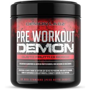 Demon Labz Pre Workout Demon (gusto frutti di bosco) - Integratore pre workout potente con Creatina, Caffeina, Beta-Alanina e Glutammina (360g)