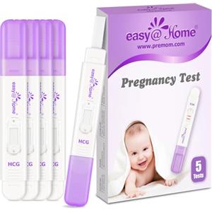 Easy@Home 5 x Test di Gravidanza Precoce: Ultrasensibile 10 mIU/ml - Test Gravidanza Rapido e Accurato - Rileva la Gravidanza Prima del Ciclo Previsto in 3 Minuti - 5 HCG Test