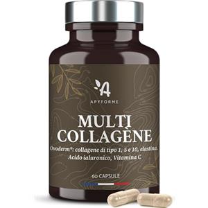 Apyforme - Collagene Idrolizzato e Acido Ialuronico - 3 Brevetti, 16 Studi Clinici - 60 Capsule - Integratore Multi Collagene