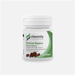 Vitaminity Serenoa Repens 320 mg - 90-95%, Integratore contro l'Ingrossamento della Prostata e la Caduta dei Capelli, a Base di Serenoa Repens (10)