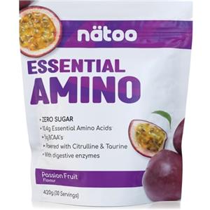 Nätoo Essential Amino Strawberry Lime - Aminoacidi Essenziali in Polvere con BCAA, Vitamina C, B6, B12, Glutammina, Bromelina, Taurina, Citrullina - Prestazioni, Recupero al Top - Eaa Senza Zucchero