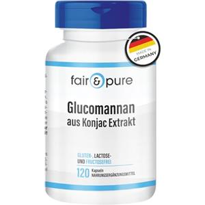 Fair & Pure® - Glucomannano 500mg - Estratto di radice di Konjac in polvere - Naturale e Vegano - 120 Capsule