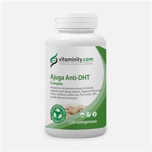 Vitaminity Ajuga Anti-DHT Complex, Integratore per calvizie e prostata, a base di Ajuga e altri estratti vegetali anti-DHT - Formato da 120 compresse