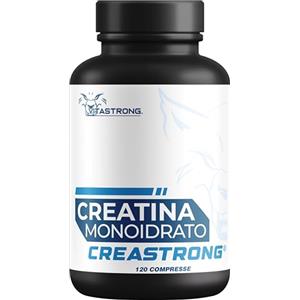 Vitastrong. Creatina Monoidrata 3000mg Vegan CreaStrong, Creatina Pura Certificata Vitastrong Senza OGM, Pre, Intra e Post Workout, 120 Compresse Premium Alto Dosaggio, Alternativa a Creatina Capsule e Polvere