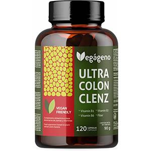 VEGÁGENO ULTRA COLON CLENZ - 120 Capsule, Sollievo da Stitichezza e Gas, Aloe Vera, Cascara Sagrada, Senna, Papaya, Detox, Vegano..