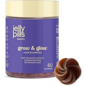 Jelly Pills Gommose Anticaduta con Estratto di Capelvenere, Acido Oleanolico & Equiseto - 60 Gommose Vegane - Senza Zuccheri Aggiunti - Gusto Lampone - Rinforza i Capelli