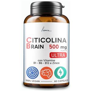 POEMIA Citicolina Pura 500mg Integratore Per Migliorare Memoria e Concentrazione Con Zinco Vitamina B6 B1 B12 per Adulti Studenti Lavoratori e Ragazzi 60 Capsule Poemia