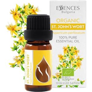 Essences Bulgaria Olio Essenziale di Erba di San Giovanni Biologico 10 ml | Iperico perforato | 100% Puro e Naturale | Non Diluito | Grado Terapeutico | Fattoria a Conduzione Familiare | Non OGM