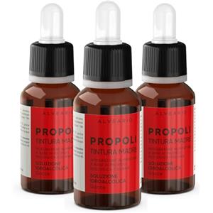 ALVEARIO Propoli tintura madre - Integratore Alimentare a base di propoli Biologica, estratto integrale, sollievo mal di gola forte, tosse grassa, secca e raffreddore 3 x 20 ml