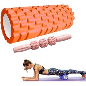 MAGIC SELECT Rullo e Barra Massaggio Muscolare. Fitness Rullo in Schiuma. Eva Foam Roller. Alleviare il Dolore, Allenare i Muscoli, Massaggio della Schiena, Gambe. 33x14cm
