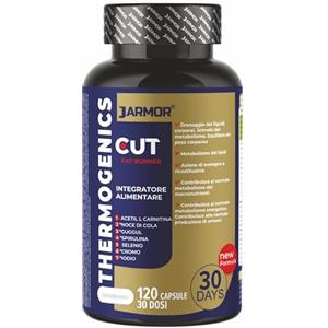 J.ARMOR Brucia Grassi Potenti e Veloci, Integratore Spirulina Menopausa e Drenante - 120 Capsule Vegan, Energia, Controllo Peso, Ritenzione Idrica, con Acetil L-Carnitina e Guggul, Made in Italy