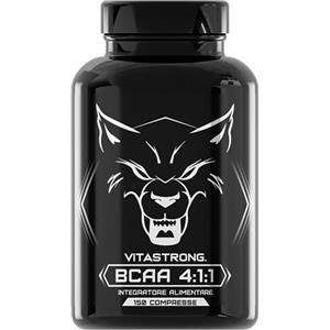 Vitastrong. BCAA 4.1.1 Aminoacidi Ramificati 5000mg con Vitamina B6, L Leucina, Isoleucina, Valina, Amminoacidi Essenziali e Vitamine B6, Pre Workout, Intra Workout, Post Workout, 150 BCAA Compresse Vitastrong