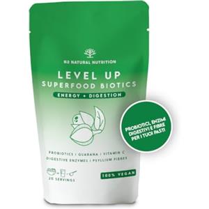 N2 Natural Nutrition Psillio Polvere con Fermenti Lattici. Enzimi Digestivi, fibra e Vitamina C. Regola Sistema Digestivo. Riduce la Stanchezza e la Fatica. Mix Vegano di Superalimenti con Probiotici. N2 Natural Nutrition