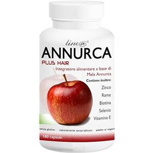 Line@Diet ANNURCA PLUS HAIR Line@ | 180 capsule | INCREMENTA e rinforza i tuoi CAPELLI! | 800 mg di estratto secco di MELA ANNURCA | (180)