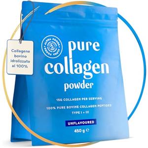 Alpha Foods Collageno in Polvere 450g | Peptidi di Collagene Idrolizzato Puro | Non Aromatizzato | Integratore Collageno da Bere | Colageno Donna e Uomo | Collagen Peptides per Capelli, Pelle e Ossa | Alpha Foods