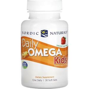 Nordic Naturals, Daily Omega Kids, 340 mg di Omega-3, per Bambini, con EPA e DHA, 30 Capsule molli, Testato in Laboratorio, Vegetariano, Senza Soia, Senza Glutine, Non OGM