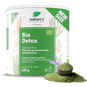Nature's Finest by Nutrisslim Bio Detox 125 g - Detox Intensivo con Clorella e Spirulina Organica - Ricco di Fibre, Proteine, Ferro, Vitamina C e Clorofilla