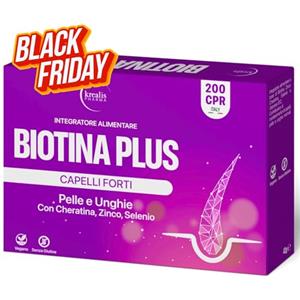 Krealis Integratori Per Capelli, Biotina, Cheratina e Zinco (200Cpr a Tripla Azione) Biotina Capelli, Pelle e Unghie Arricchita Con Selenio, Vitamina B12, Vitamine Per Capelli, Forti e Sani