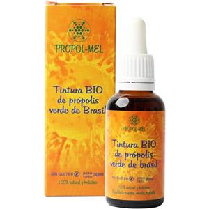 Propol-mel Tintura madre propoli verde del Brasile 30 ml - BIO. Propoli tintura madre antibatterica, antivirale che rafforza il sistema immunitario. 100% naturale, senza glutine, 25% peso/volume.