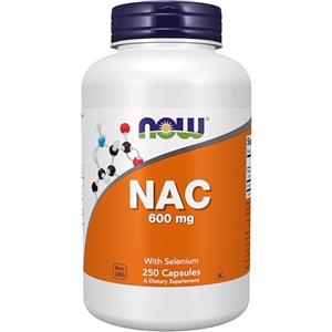 Now Foods, NAC (N-Acetilcisteine), 600mg Depot, Integratore Alimentare, 250 Capsule, Testato in Laboratorio, Senza Soia, Senza Glutine, non OGM