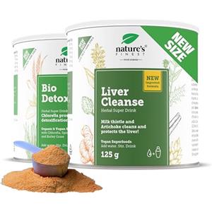 Nature's Finest Fegato Sano 250g per 1 mese - BIO Detox e Liver Cleanse - Mix Superfood Naturale con Cardo Mariano, Estratto di Carciofo, Spirulina, Clorella