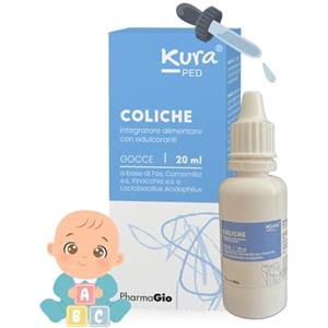 KURA PED COLICHE Integratore Pediatrico Coliche Neonato - Fermenti Lattici Bambini - Gocce per Neonati Contro le Coliche - Integratori Camomilla e Finocchio - Flacone da 20 ml