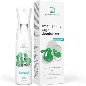 Dynamic Element Spray Deodorante per Gabbie di Piccoli Animali - Formula Minerale Inodore - Rimuove l'Odore di Urina da Criceti, Conigli, Porcellini d'India - 266 ml