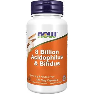 Now Foods, 8 Billion Acidophilus & Bifidus (Fermenti Lattici Buoni), 120 Capsule vegane, Testato in Laboratorio, Senza Glutine, Non OGM, Vegetariano, Senza Soia