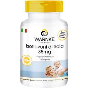 WARNKE VITALSTOFFE Isoflavoni di soia 35mg - Per la menopausa - 250 Capsule - Con vitamina E | Warnke Vitalstoffe - Qualità da farmacia tedesca