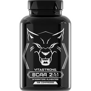 Vitastrong. BCAA 2 1 1 Aminoacidi Ramificati 5000mg con Vitamina B6, L Leucina, Isoleucina, Valina, Amminoacidi Essenziali e Vitamine B6, Pre Workout, Intra Workout, Post Workout, 150 BCAA Compresse Vitastrong