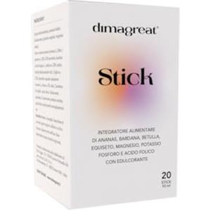 DIMAGREAT Stick Integratore Drenante 20 Stick da 10 ml Made in Italy - Forte Brucia Grassi, Effetto Drenante Forte Dimagrante Anticellulite - Con Ananas, Magnesio, Potassio, Fosforo e Acido Folico