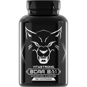 Vitastrong. BCAA 8 1 1 Aminoacidi Ramificati 5000mg con Vitamina B6, L Leucina, Isoleucina, Valina, Amminoacidi Essenziali e Vitamine B6, Pre Workout, Intra Workout, Post Workout, 150 BCAA Compresse Vitastrong