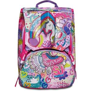 SJ GANG STYLE JAM GANG Style Jam Gang Zaino Scuola BIG, MAGICFLIP GIRL, Zaino Estendibile Doppio Scomparto FLIP SYSTEM 3D, Fucsia, Zaino Bambina Scuola Elementare