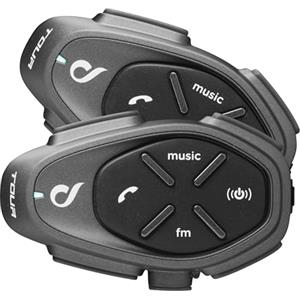 INTERPHONE TOUR HD - Doppio - Interfono Casco Moto Auricolari Stereo Alta Fedeltà 40mm, 4 Motociclisti, Distanza 1.5 Km, Autonomia 25 Ore, Fast Charge, TFT, Impermeabile IPX67