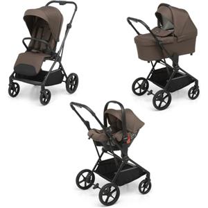 Foppapedretti Spritz I-Size, Sistema Modulare Combinato per Bambini, Navicella Passeggino e Seggiolino auto I-Size, Cacao